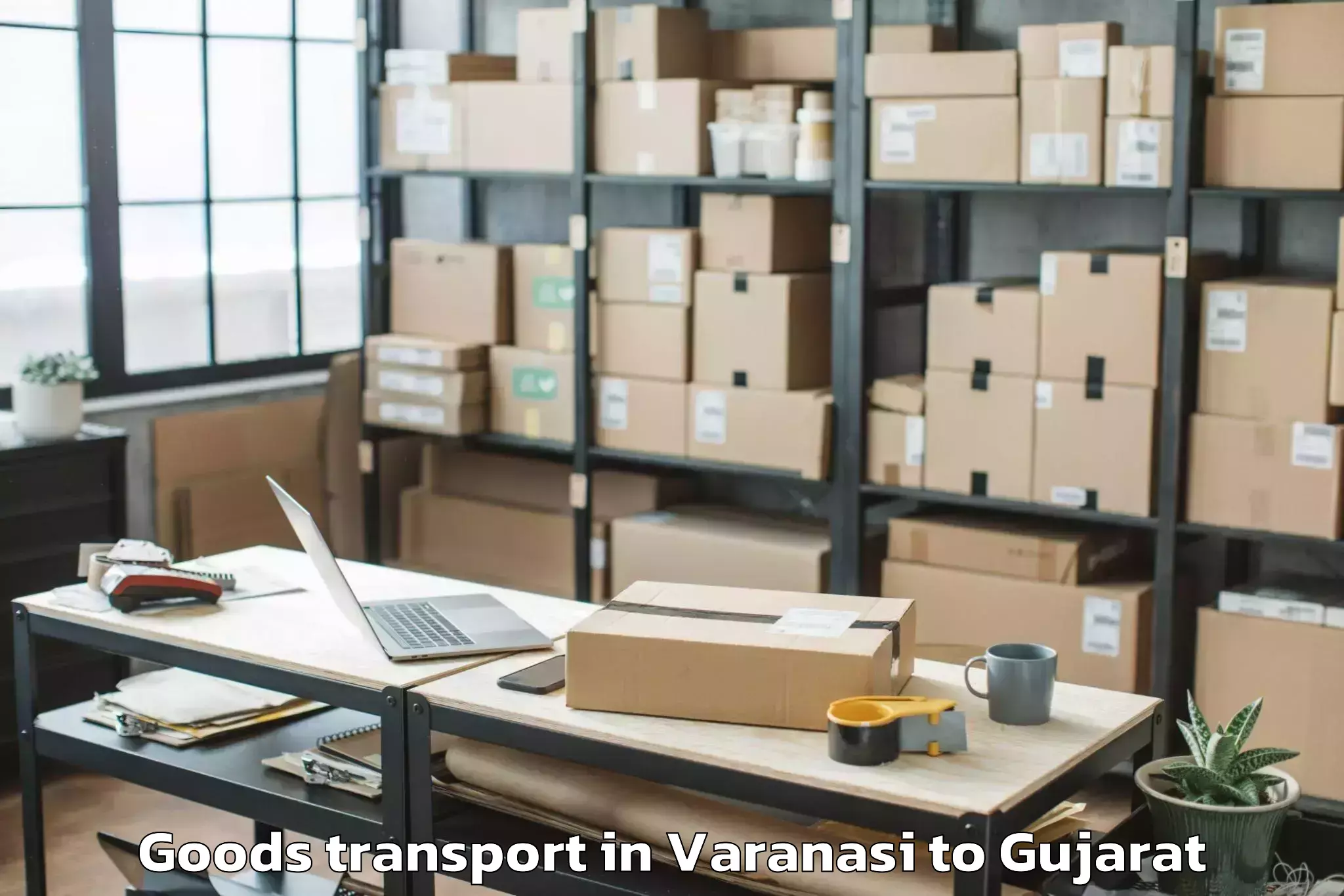 Professional Varanasi to Khedbrahma Goods Transport